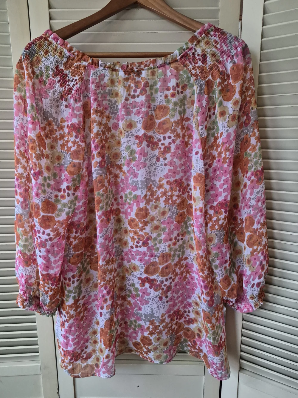 Charter Club Sheer Floral Blouse Size 1X